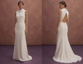 Ivory Crepe Bridal Dress with Sleeveless Minimal Design
