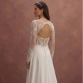 Ivory Elegant Wedding Dress with Sheer Corset Design