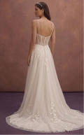 Ivory Elegant Wedding Dress with Sheer Corset Structure