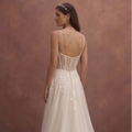 Ivory Elegant Wedding Dress with Sheer Corset Structure