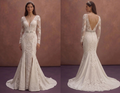 Ivory Lace Mermaid Wedding Dress with Sculpted Silhouette