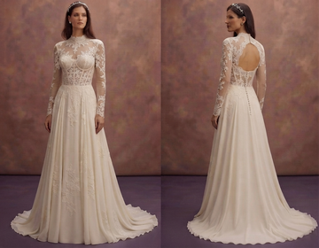 Ivory Lace Wedding Dresses with Vintage-Inspired Elegance