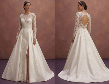 Ivory Mikado Ball Gown Wedding Dress with Elegant Train