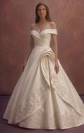 Ivory Mikado Bridal Dress with Timeless Princess Shape