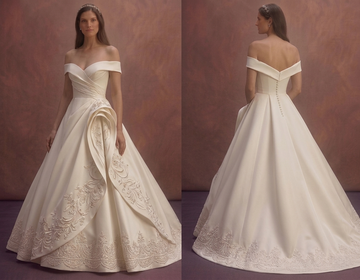 Ivory Mikado Bridal Dress with Timeless Princess Shape