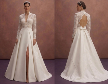 Ivory Minimal Bridal Gown with Clean Contemporary Shape