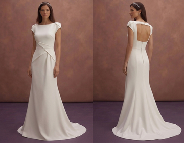 Ivory Minimal Wedding Dress with Clean Modern Design