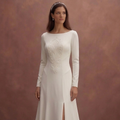 Ivory Minimal Wedding Dress with Soft Clean Lines