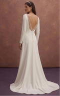 Ivory Minimal Wedding Dress with Soft Clean Lines