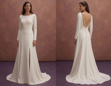 Ivory Minimal Wedding Dress with Soft Clean Lines