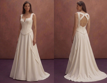 Ivory Minimal Wedding Dress with Structured Bodice