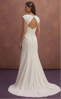 Ivory Minimal Wedding Dress with Structured Elegant Bodice