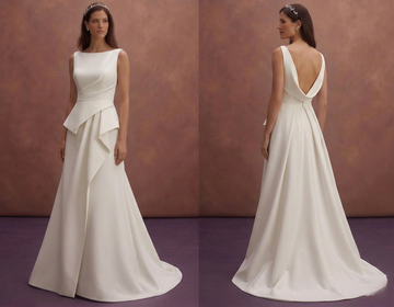 Ivory Minimal Wedding Dress with Structured Elegant Fit
