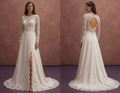 Ivory Modest Wedding Dress with Long Sleeves and Lace