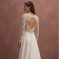 Ivory Modest Wedding Dress with Long Sleeves and Lace