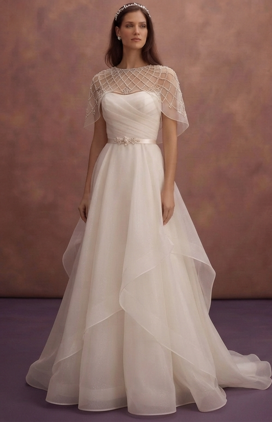 Ivory Organza Wedding Dresses with Classic Elegance