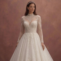 Ivory Princess Ball Gown Wedding Dress with Glittering Tulle