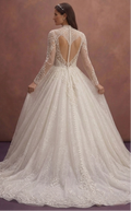 Ivory Princess Ball Gown Wedding Dress with Glittering Tulle