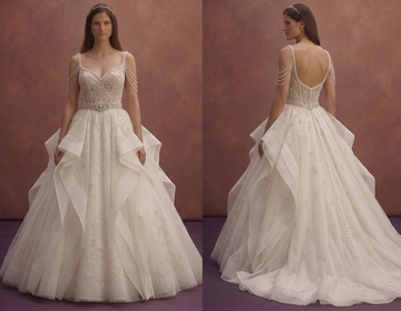 Ivory Princess Wedding Dress with Beaded Corset