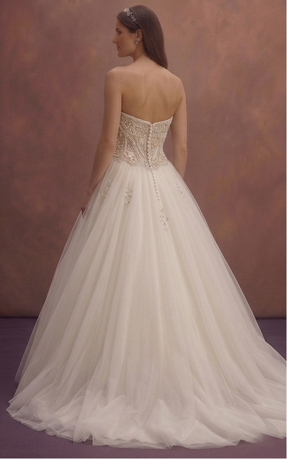 Ivory Princess Wedding Dress with Beaded Corset Top