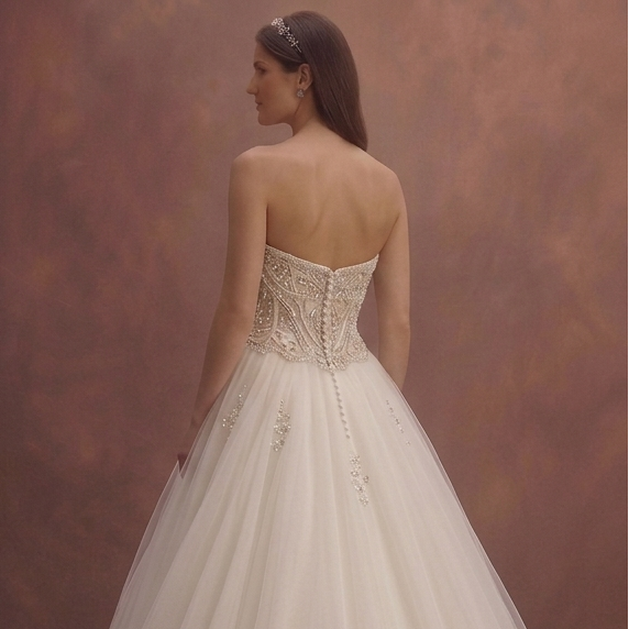 Ivory Princess Wedding Dress with Beaded Corset Top