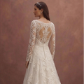 Ivory Romantic Wedding Dress with Lace Long Sleeves