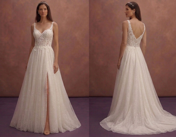 Ivory Romantic Wedding Dress with Sparkle Tulle Skirt