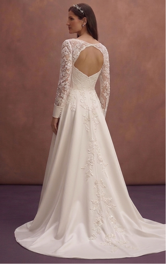 Ivory Satin A-Line Wedding Dress with Sweetheart Neckline