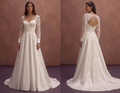 Ivory Satin A-Line Wedding Dress with Sweetheart Neckline