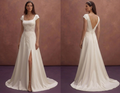 Ivory Satin Wedding Dress with Elegant Pearl Buttons