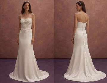 Ivory Satin Wedding Dress with Modern Straight Fit Silhouette