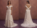 Ivory Satin Wedding Dress with Sculpted Corset Waist