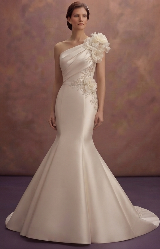 Ivory Silk Bridal Gowns with Luxurious Finish