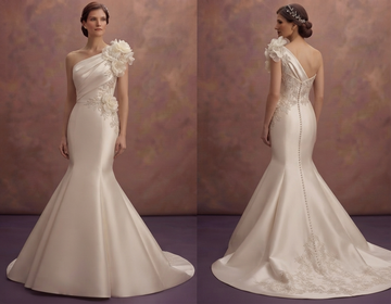 Ivory Silk Bridal Gowns with Luxurious Finish