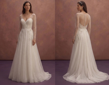 Ivory Sparkle Tulle Wedding Dress with Soft Glitter Layers