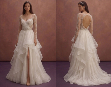 Ivory Sparkle Tulle Wedding Dress with Soft Layers