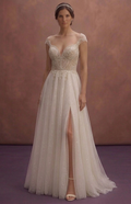 Ivory Sparkle Tulle Wedding Dress with Subtle Glitter Layers