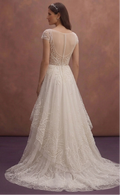 Ivory Tulle Wedding Dress with Pearl Embellished Skirt