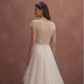 Ivory Tulle Wedding Dress with Pearl Embellished Skirt