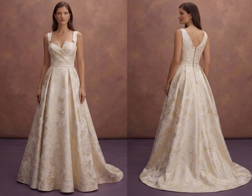 Jacquard A-Line Wedding Dresses with Modern Structure