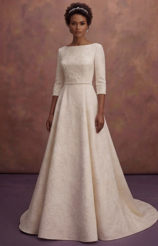 Jacquard Bridal Gowns with Sophisticated Texture