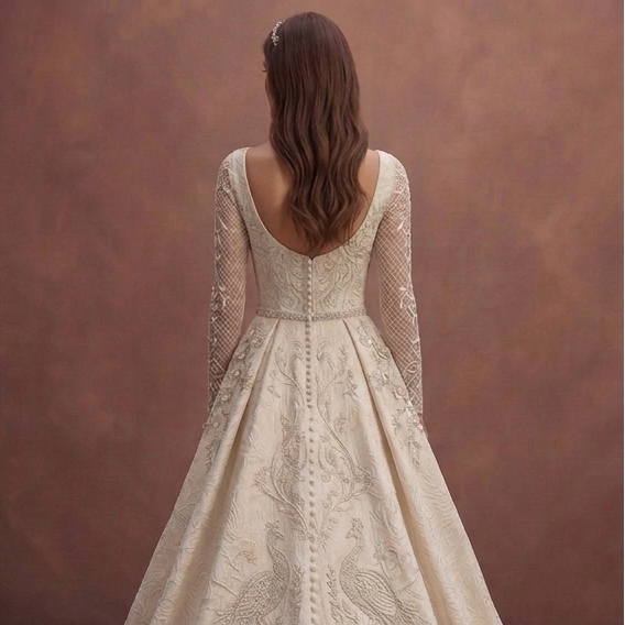 Jacquard Wedding Dresses with Rich Texture
