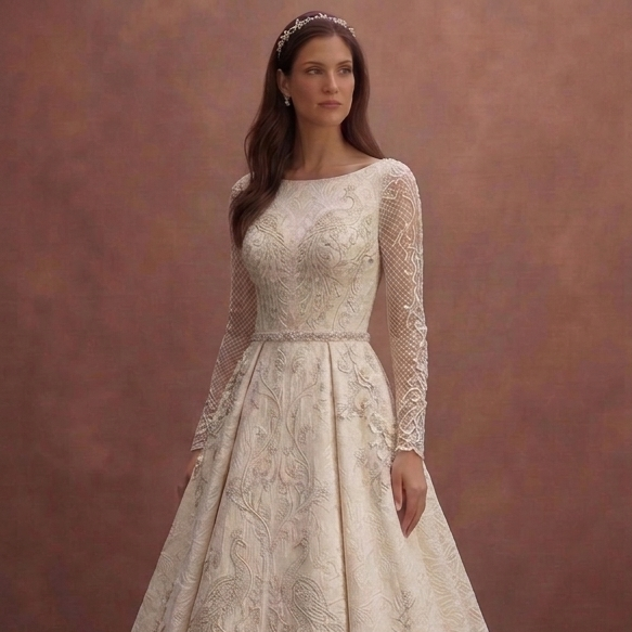 Jacquard Wedding Dresses with Rich Texture