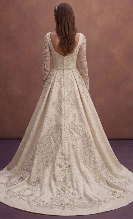 Jacquard Wedding Dresses with Rich Texture