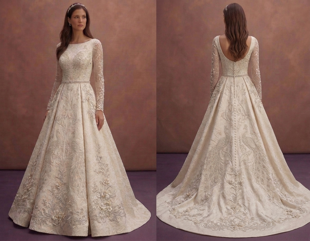 Jacquard Wedding Dresses with Rich Texture
