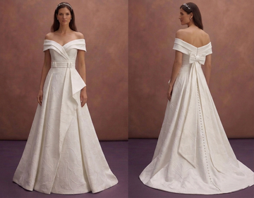 Jacquard Wedding Dresses with Structured Elegance