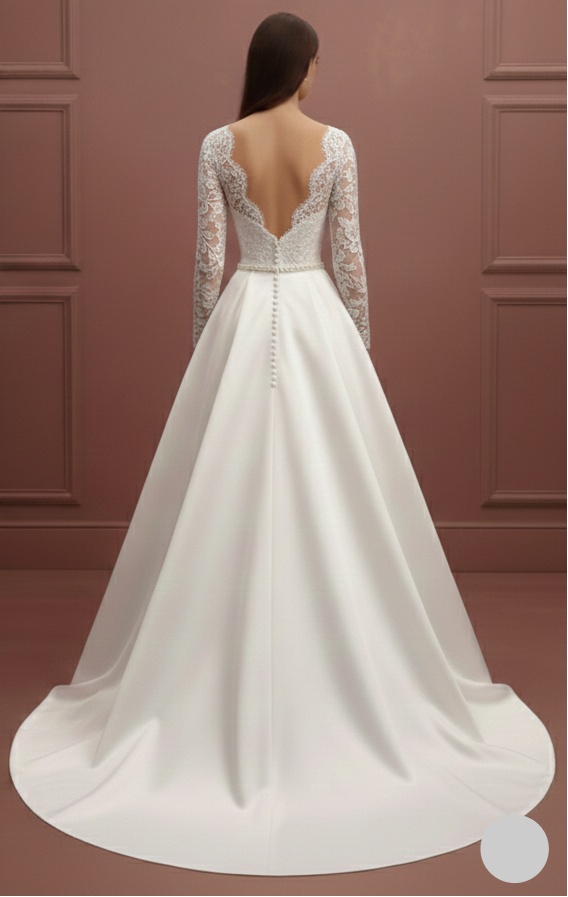 Jewel Neck Wedding Dress Formal Long Modest Lace Gown