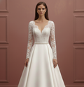 Jewel Neck Wedding Dress Formal Long Modest Lace Gown