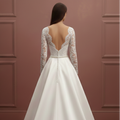 Jewel Neck Wedding Dress Formal Long Modest Lace Gown