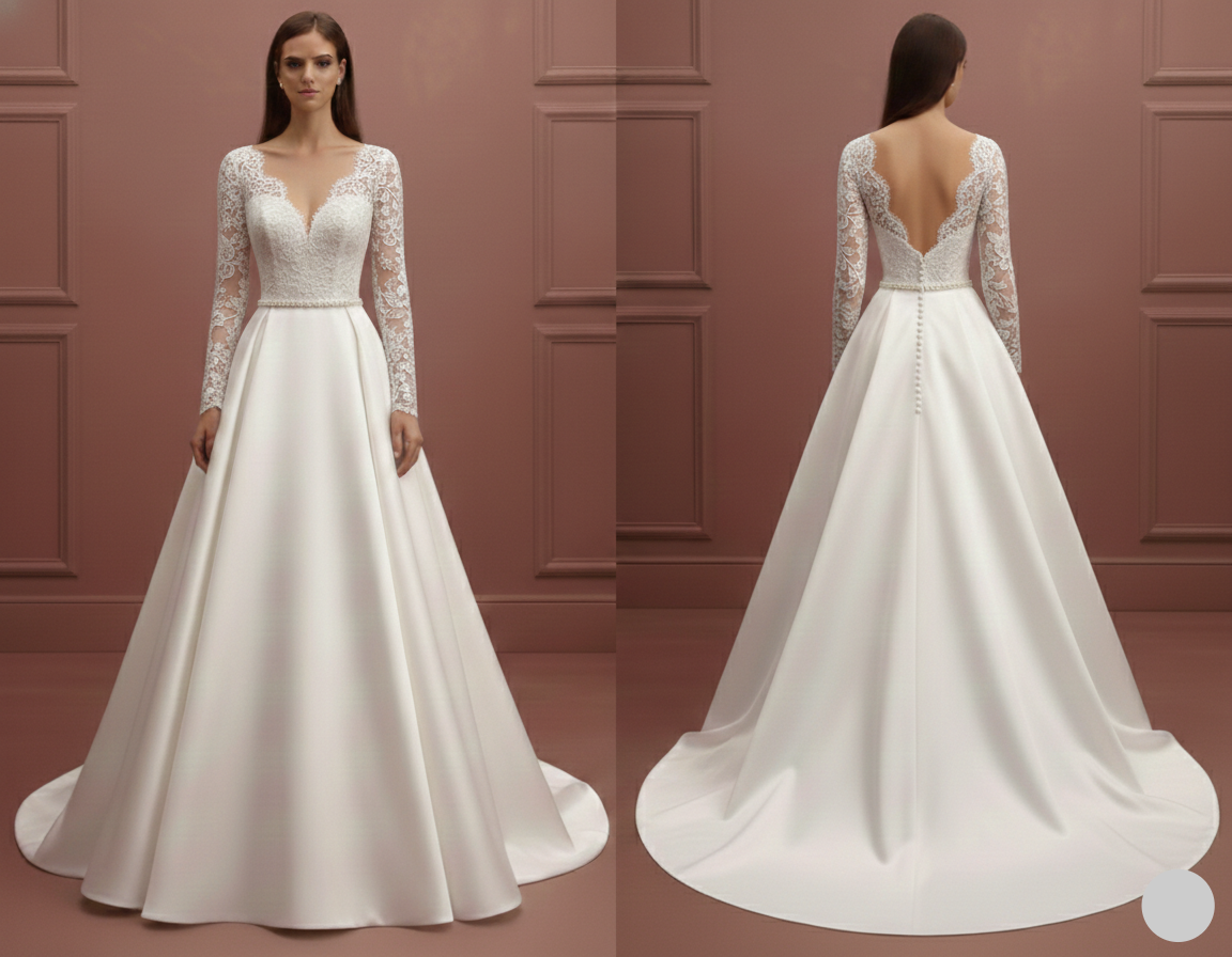 Jewel Neck Wedding Dress Formal Long Modest Lace Gown